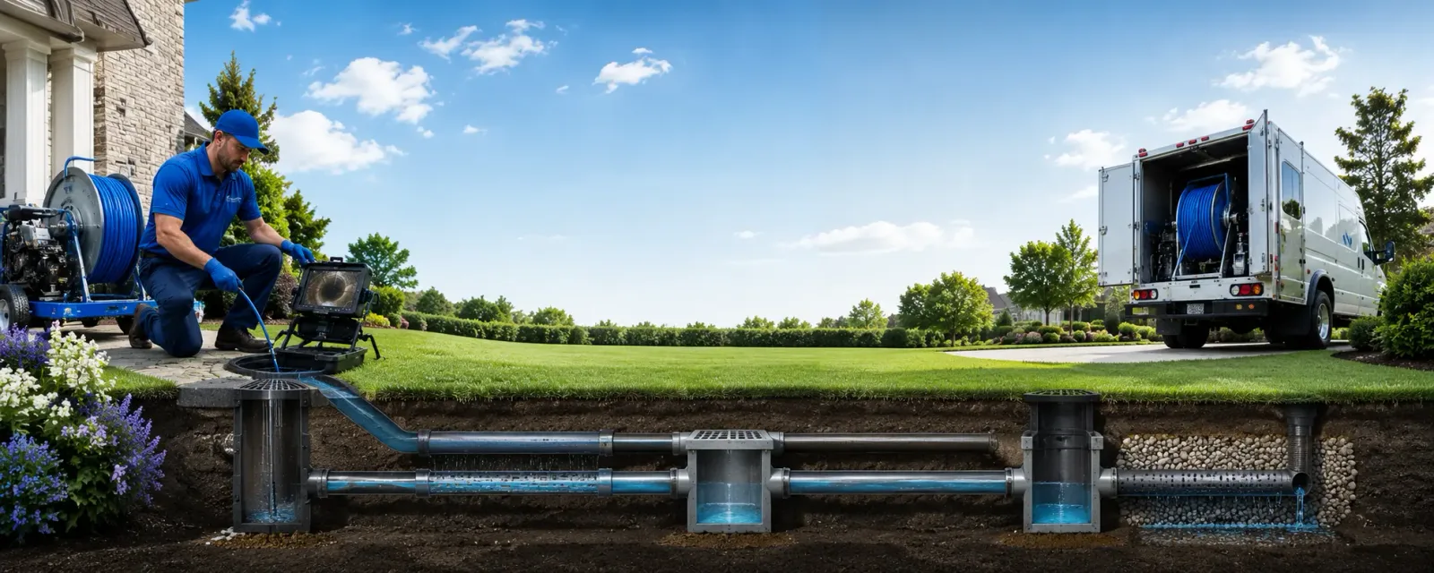 Outdoor drain cleaning information for Blue Rock, OH